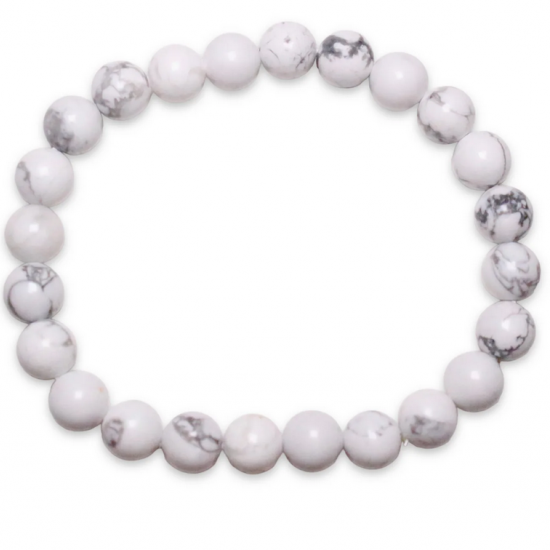 Bracciale howlite 0,8 cm taglia uomo