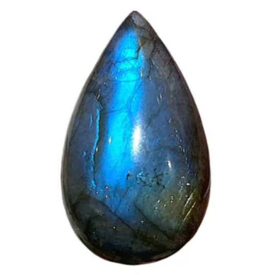 Ciondolo a forma di goccia forato sul lato - Labradorite AAA