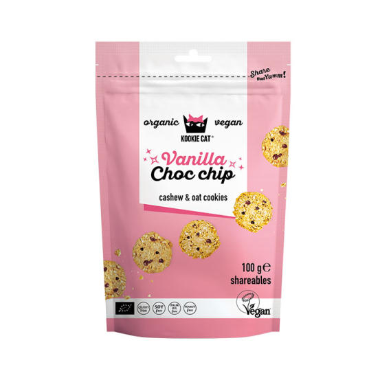 Kookie Cat Mini Biscotti alla Vaniglia e scaglie di Cioccolato SENZA GLUTINE