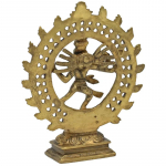 Shiva Nataraja ottone anello doppio color oro