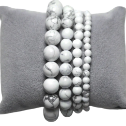 Bracciale howlite bianca 0,8 cm