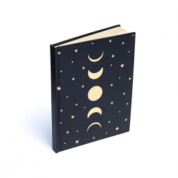 Quaderno fasi lunari e stelle nero