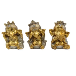 Statuine Ganesh in resina - SET 3 PEZZI